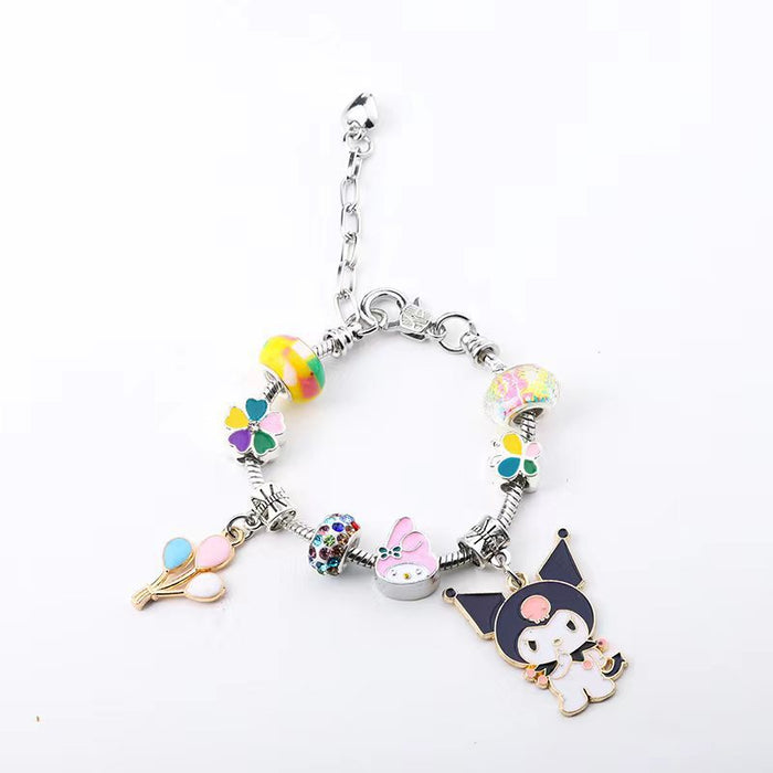 Wholesale Cartoon Large Hole Crystal Beaded Alloy Bracelet JDC-BT-JiYan002