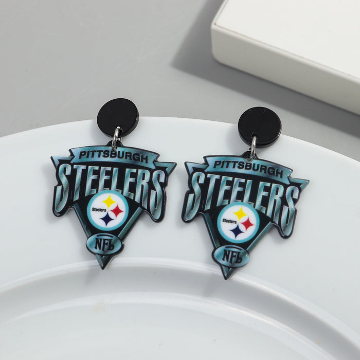 Wholesale Football League Exaggerated Earrings