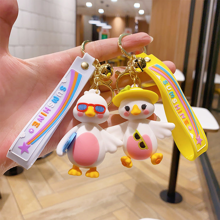 Wholesale PVC Duck Cute Cartoon Doll Keychain JDC-KC-NLu017