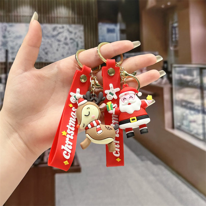 Wholesale Cartoon Christmas Silicone Doll Keychain JDC-KC-HaoXi001