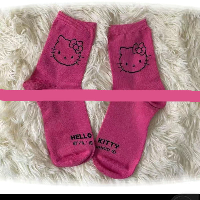 Wholesale Three-Color Polyester-Cotton Mid-Calf Cartoon Socks