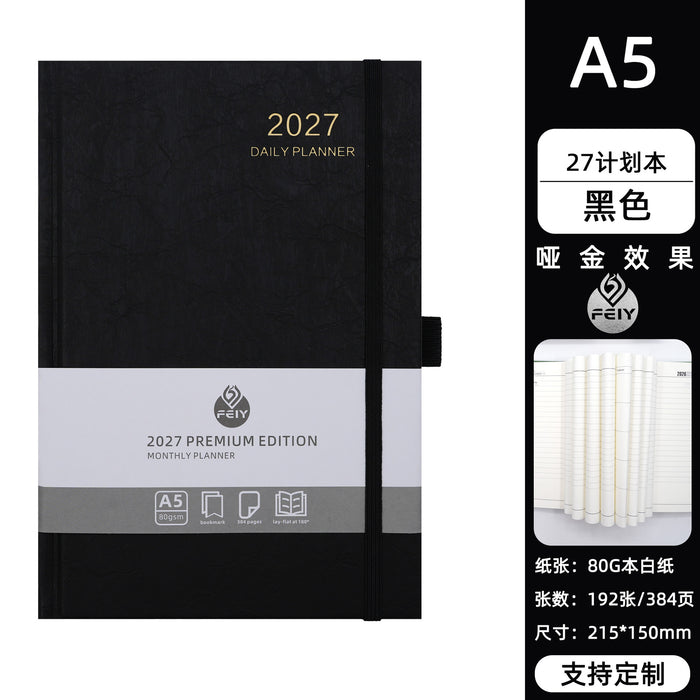 Wholesale Trendy A5 Business Notebook with Imitation Leather Cover and Thread Lock Binding