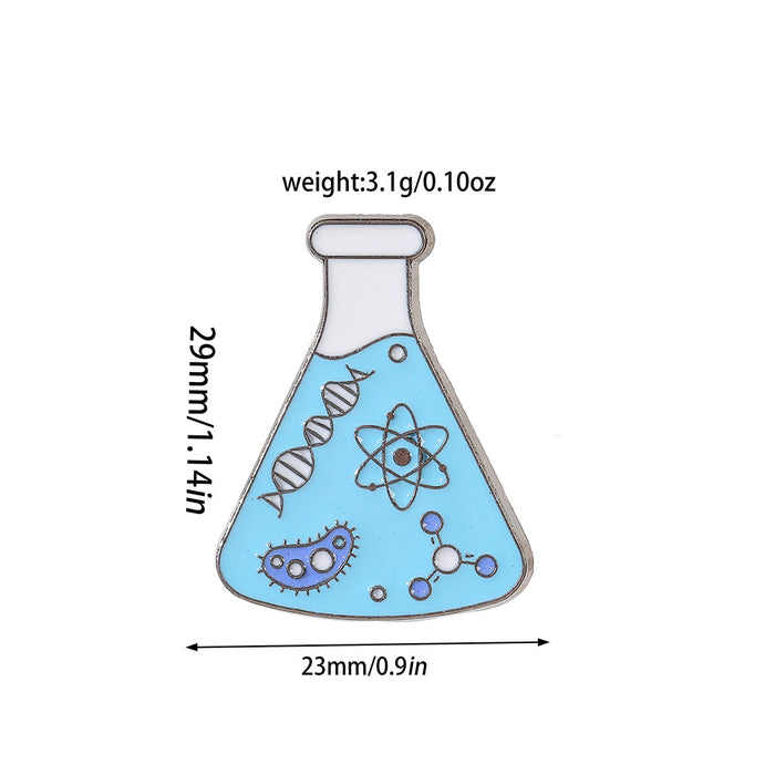 Wholesale Electroplated Metal Chemical Flask Brooch Pin Chic Science Experiment Gene Microscope Design Fashion Jewelry Accessory