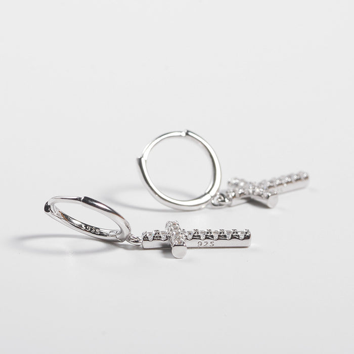 Wholesale Cross earrings, girls' earrings, simple, versatile, fashionable and elegant earrings