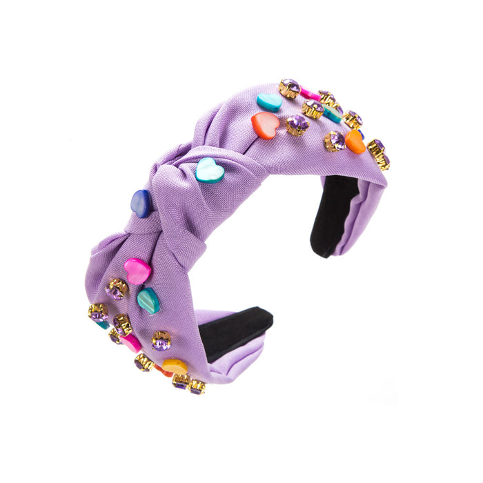 Wholesale Valentine' s Day candy-colored heart-shaped accessory with rhinestones headband