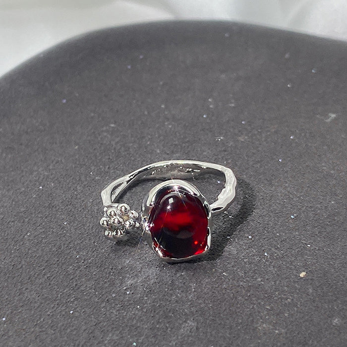 Wholesale Red high-end ring, layered, niche design, personalized ring