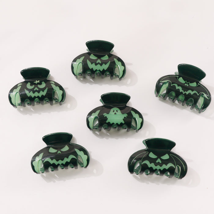 Wholesale Pumpkin Glow In The Dark Hollow Acrylic Claw Clip Dark Style Hair Accessory For Women