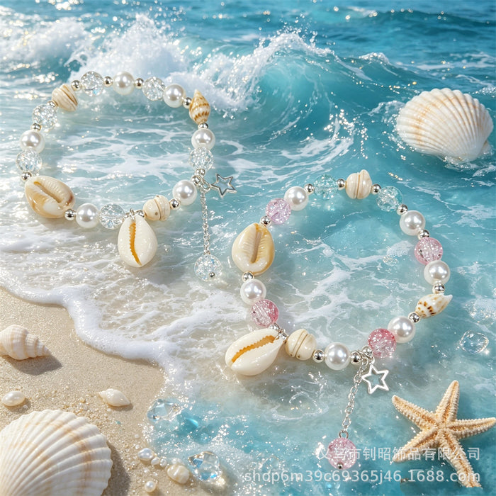 Wholesale Seaside Vacation Starfish Beaded Bracelet Glass Glazed Jewelry Gift