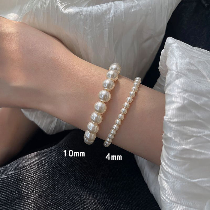 Wholesale Retro minimalist pearl elastic bracelet, light luxury fashion bracelet, versatile temperament bracelet, and accessories