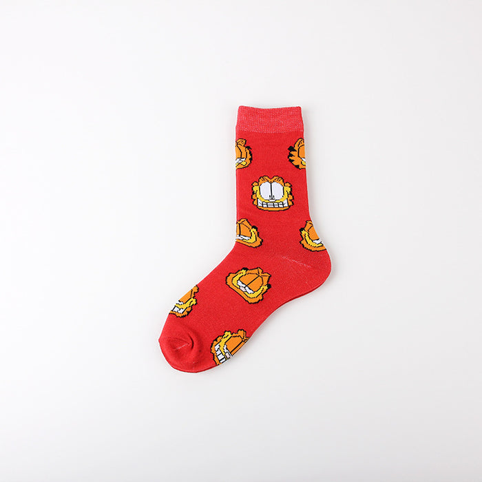 Wholesale Leisure Sports Jacquard Four Seasons Youth Women Cotton Couple Middle Socks Men Trendy Socks Long Socks