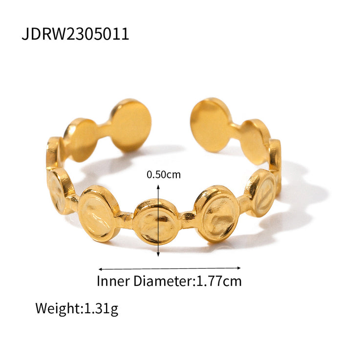 Wholesale French retro stainless steel zircon open ring ring star titanium steel jewelry