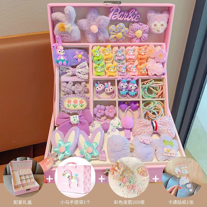 Wholesale Children' s New Headwear Girl Birthday Gift Jewelry Box Princess Girl Hair Accessories Set Gift Box Baby Hair Clip