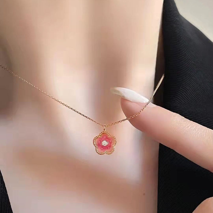 Wholesale Light luxury niche high-end peach blossom necklace