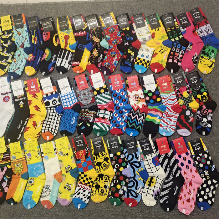 Wholesale Happy Socks Mid-high Cotton Socks JDC-SK-Bingao002