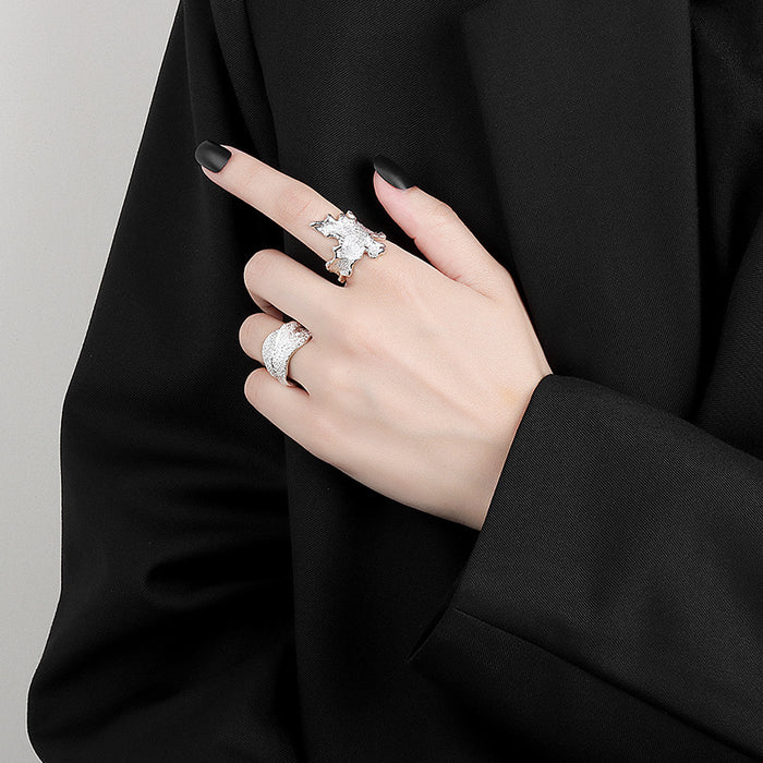 Wholesale Adjustable Flame Ring Dark Texture Women S Geometric Jewelry Accessory Gift