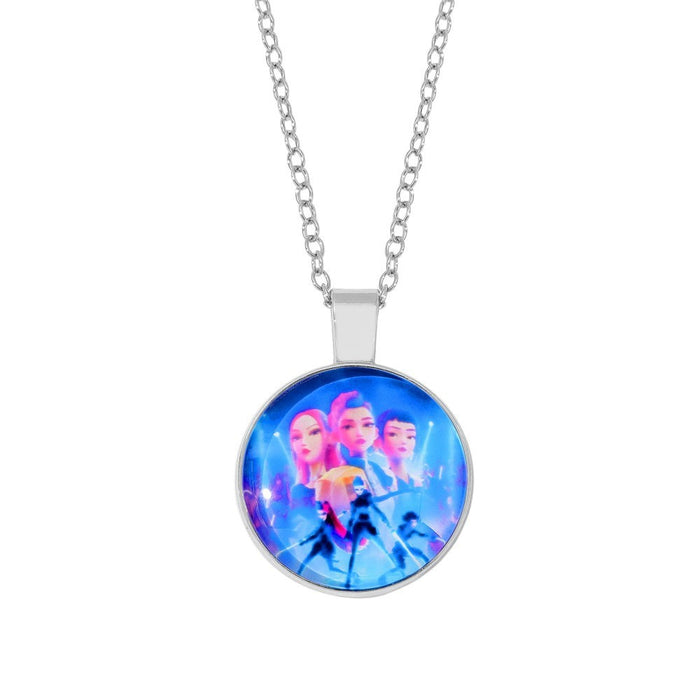 Wholesale Kpop Gemstone Colorful Heart Pendant Necklaces