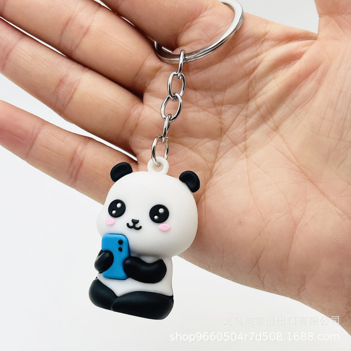 Wholesale Cute Panda Keychain Doll Cartoon Schoolbag Pendant