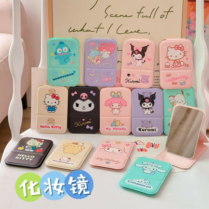 Wholesale Cartoon portable makeup mirror portable small mirror desktop folding mirror student dormitory HD dressing mirror