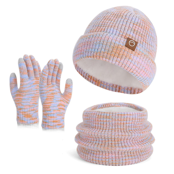 Wholesale Winter hat f and gloves three-piece set