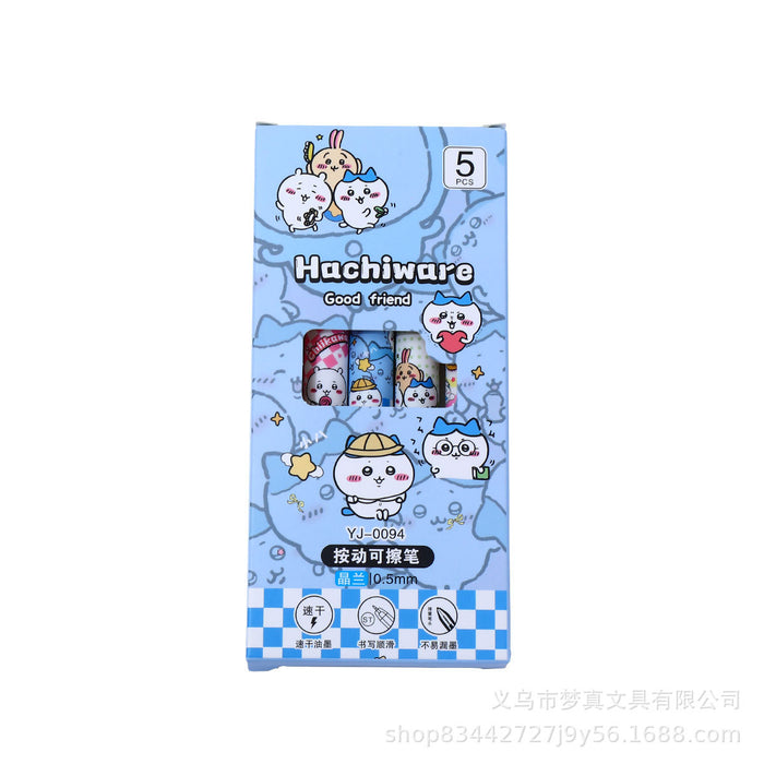 Wholesale 5pcs/set Erasable thermal erasable gel pen for primary school students cartoon cute brush pen