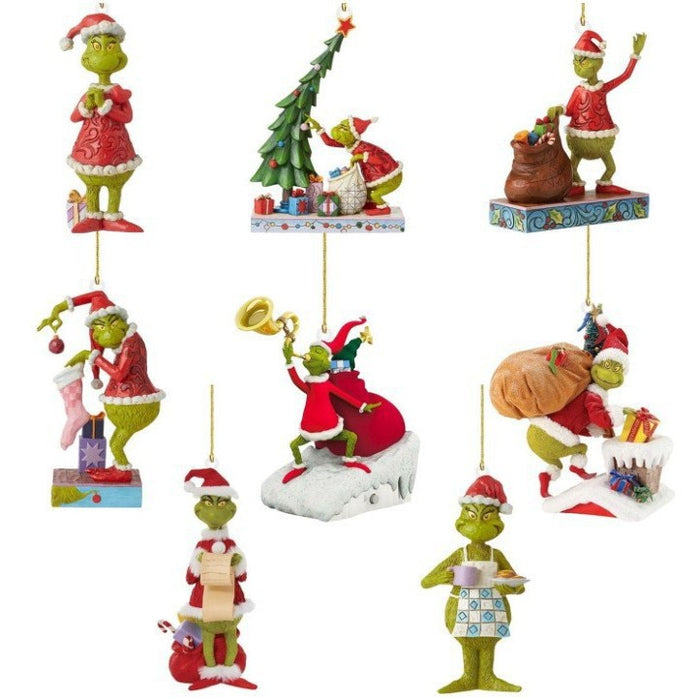 Wholesale Acrylic Cartoon Monster Christmas Tree Hanging Ornament 8-Piece Decorative Accent Set MOQ≥2