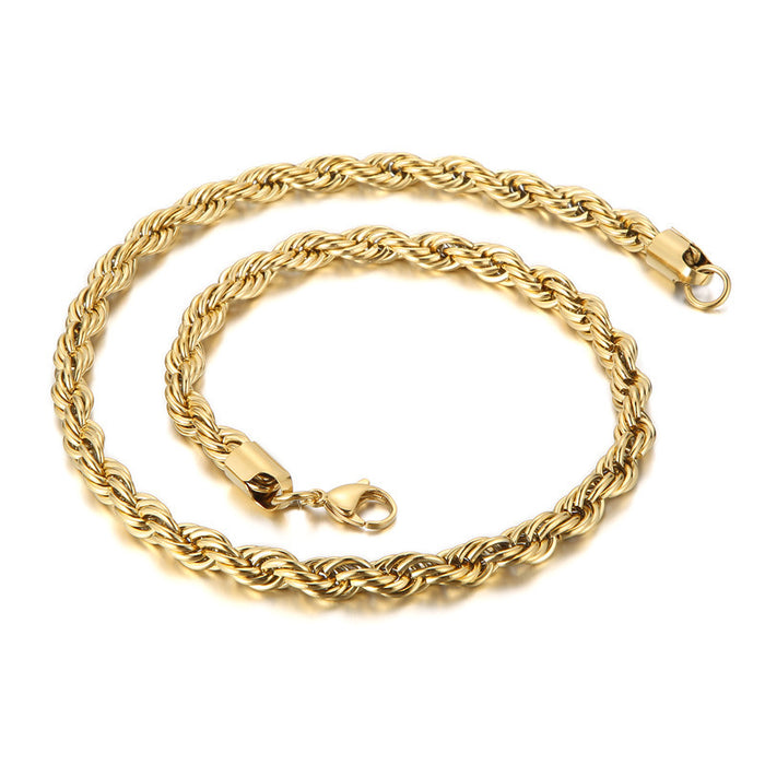 Wholesale Trendy Twist Chain Necklace Titanium Steel Jewelry