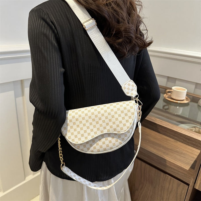 Wholesale PVC Wide Shoulder Strap Semi-circular Simple Shoulder Bag  JDC-SD-Runq002