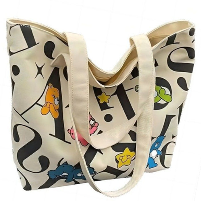 Wholesale Canvas bag, large capacity tote, new commuting bag, versatile, printed, casual, hand-held, single shoulder shopping bag