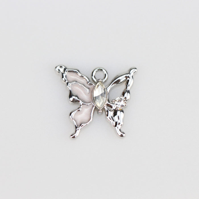Wholesale Butterfly pendant alloy multi-color oil drop pendant bracelet necklace accessories DIY jewelry accessories