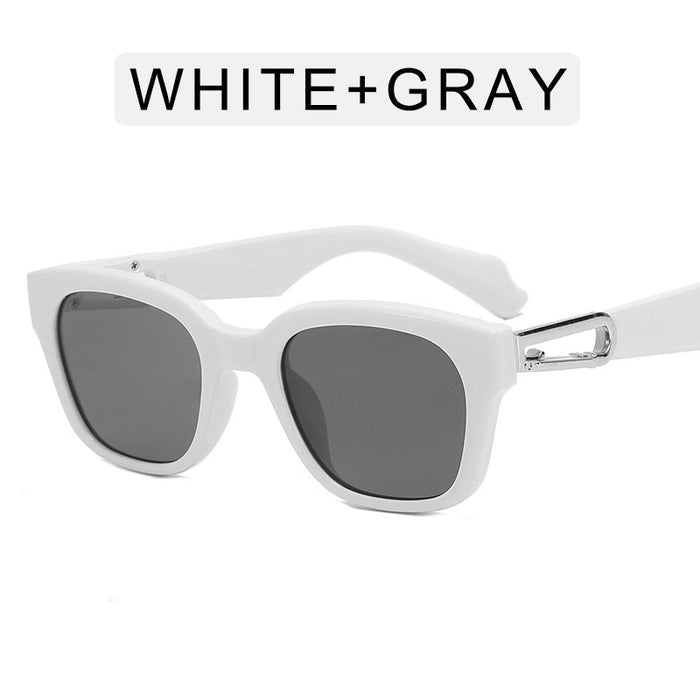 Wholesale Fashionable hook square internet famous sunglasses, new retro transparent blue sunglasses