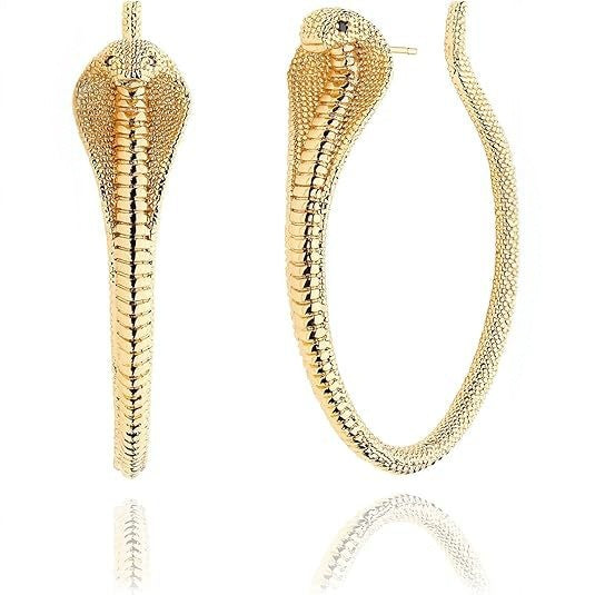 Wholesale New retro exaggerated cobra earrings punk simple and fashionable snake shaped earrings