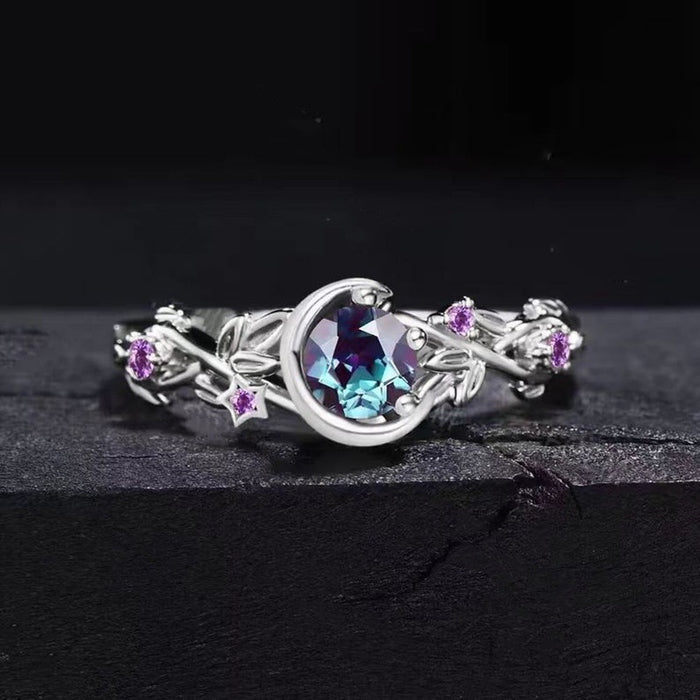 Wholesale Colorful Zircon Crystal Women's Fashion Handmade Silver Gold Ring