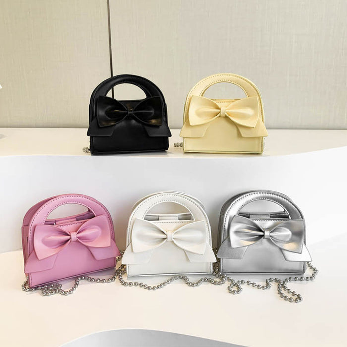Wholesale Children's bag new fashion bow handbag niche candy color mini crossbody bag