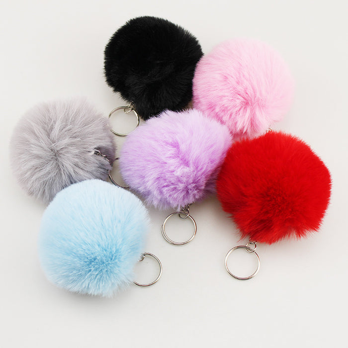 Wholesale Light Gray F Pom Pom Keychain 8Cm Car Key Accessory Boutique Gift
