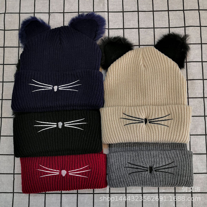 Wholesale Acrylic Cat Ears Autumn and Winter Wool Hat JDC-FH-HWT006