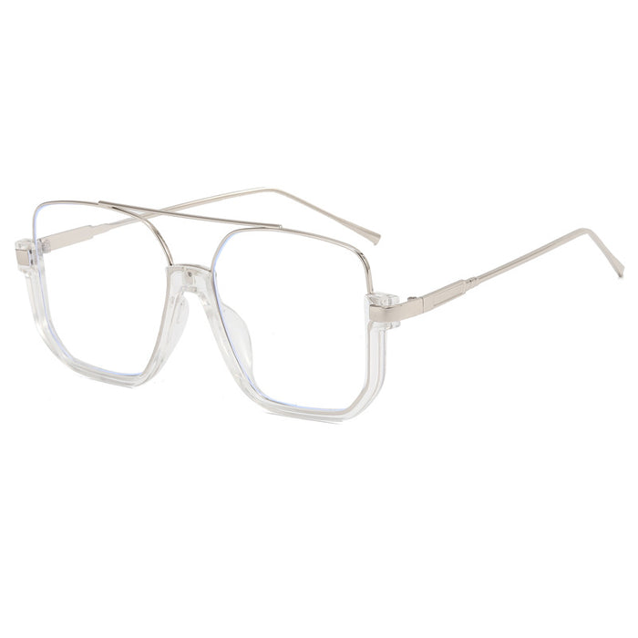 Wholesale Sunglasses for women in summer, bare faced, double beam large frame, anti blue light retro glasses, high-end street photography sunglasses