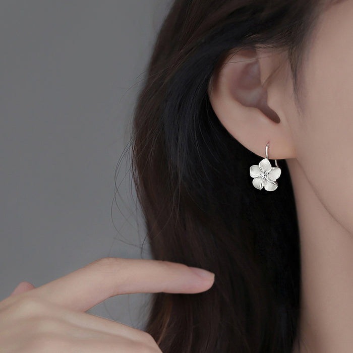 Wholesale Zircon flower earrings with a high-end and personalized feel, set with zircon flower ear hooks and earrings