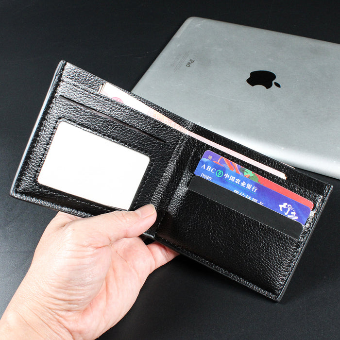 Wholesale Urban Simplicity Solid Color Men' s Wallet Black PVC Everyday Styling Accessory MOQ：3