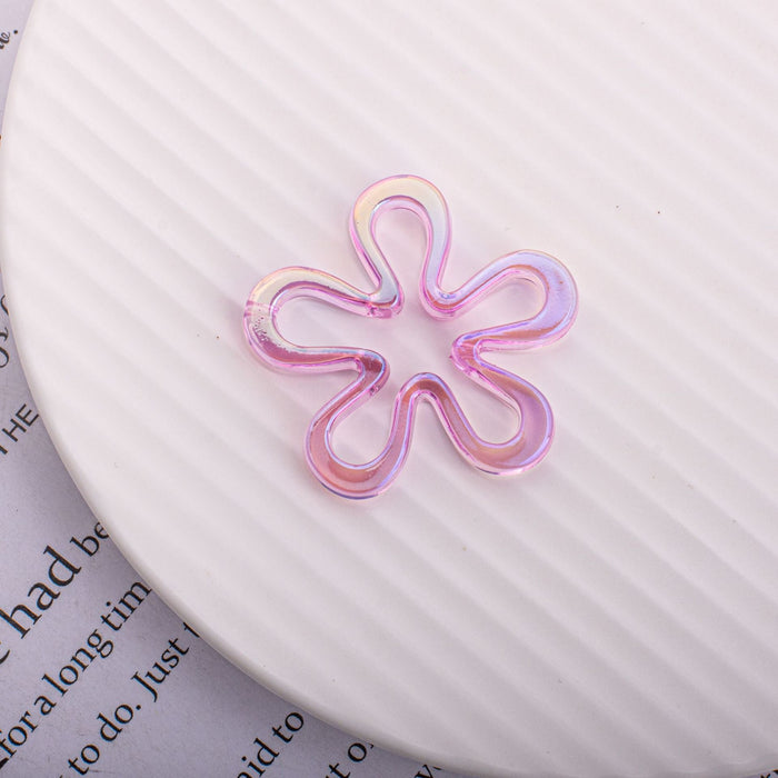 Wholesale 10PCS  Small Flower Large Wreath Vertical Hole Through Hole Acrylic Beads JDC-BDS-ShiLi024