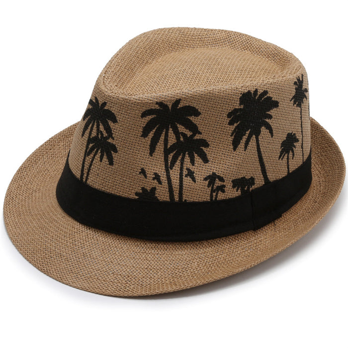 Wholesale Coconut Tree Pattern Jazz Hat Men Summer JDC-FH-DG020