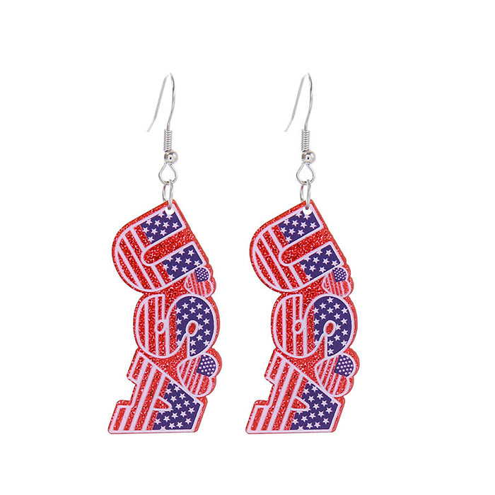 Wholesale Acrylic American Flag Earrings JDC-ES-ChouTteng014