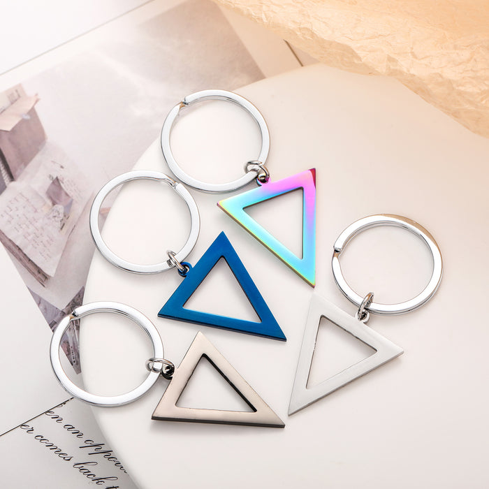 Wholesale Triangle Stainless Steel Keychain JDC-KC-JinZ006