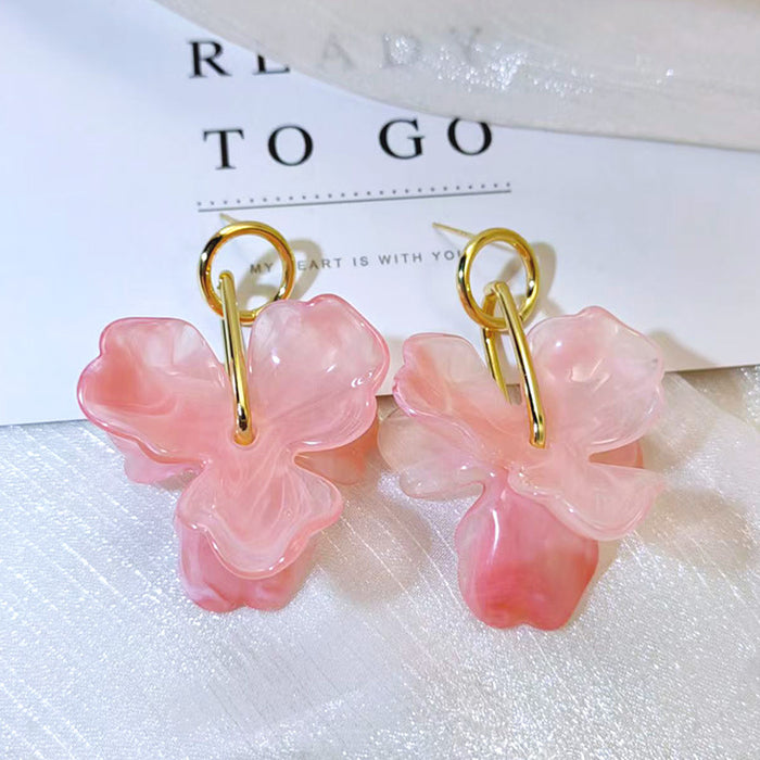 Wholesale Simple three-dimensional flower exaggerated earrings versatile ear accessories
