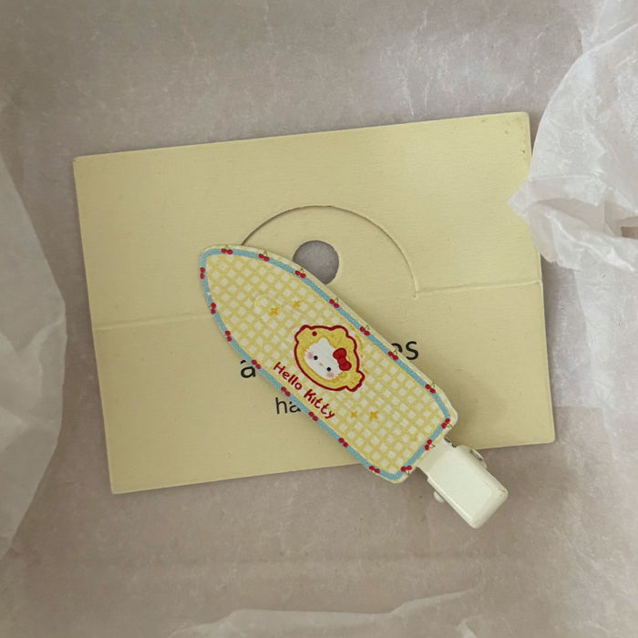 Wholesale Red plaid cat shovel hairpin sweet girl style side hairpin hair accessories