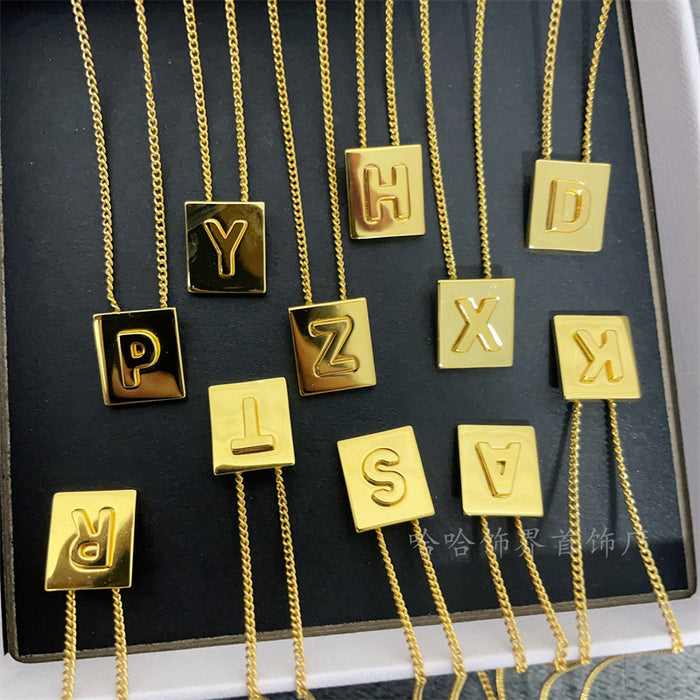 Wholesale  necklace  square brand pendant  Necklaces  letter necklace