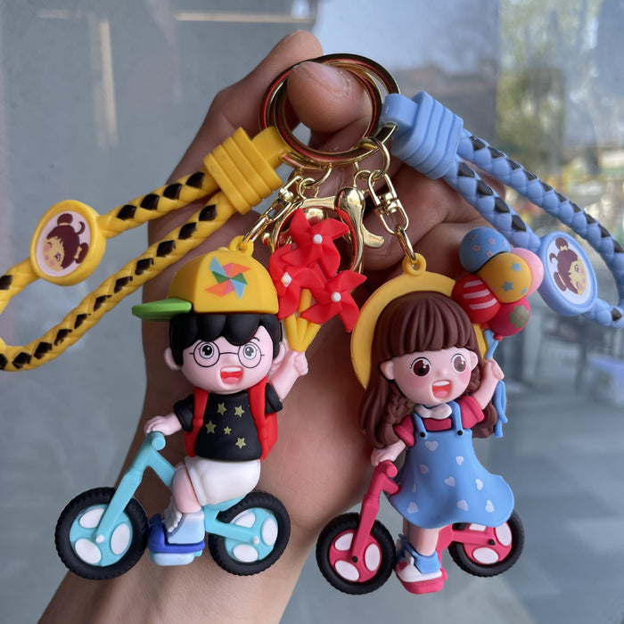 Wholesale Windmill couple keychain cute doll car keychain student backpack pendant couple small gift wholesale