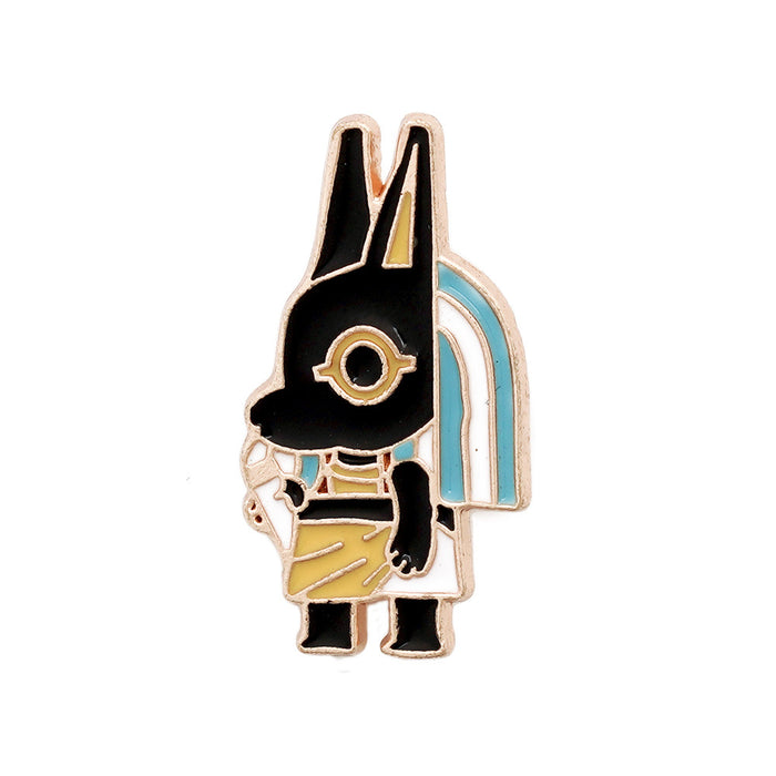 Wholesale Metal Electroplated Cartoon Egyptian Pharaoh Brooch Unisex Retro Pin Fashion Accessory For Bags Clothing Gifts