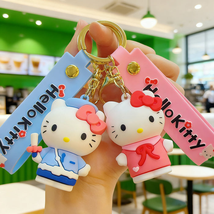 Wholesale Silicone Cat Keychain Cute Cartoon Design Car Key Accessory MOQ≥2