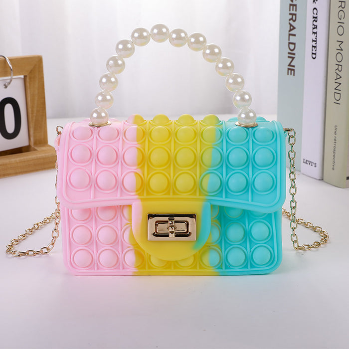 Wholesale Large Bubble Pearl Portable Silicone Bag Women's Crossbody Shoulder Bag