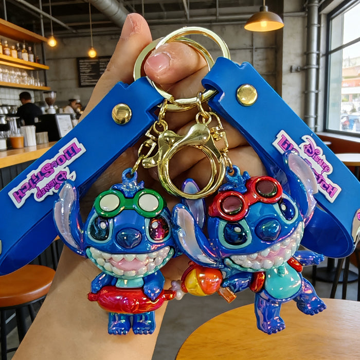 Wholesale Cute cartoon character costume-changing doll electroplated keychains